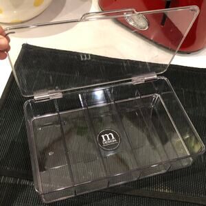 USA‎ Made MDesign Clear Plastic Hinged 5-Part Organizer Great, Unused Condition